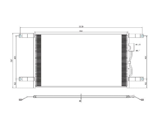 FREIGHTLINER CONDENSER (2004-2015) Coronado 35'' x 20'' x 5/8''