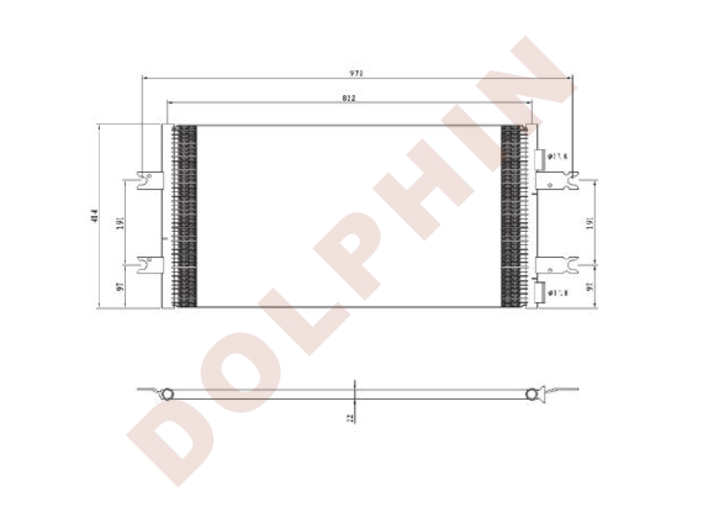 Mack Condenser (2005-2008) Chn Cxn Series Ct Sxp 31’’ X 15’’ 5/8’’ Condenser