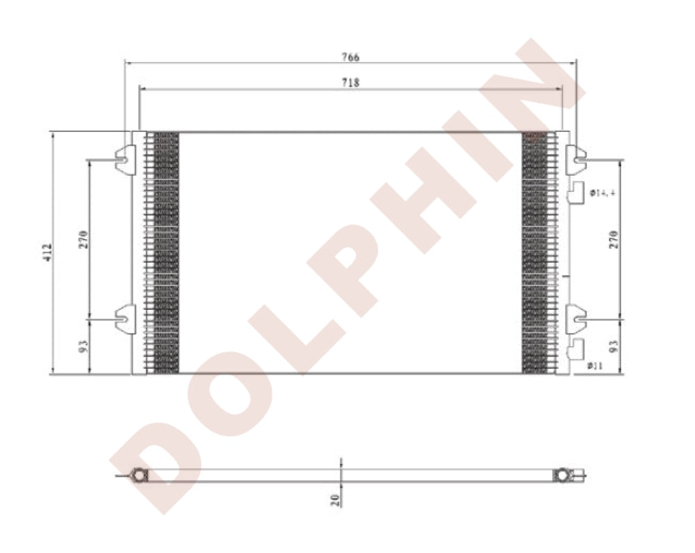 Mack Condenser 29-1/4 X 16-1/4 3/4 Condenser