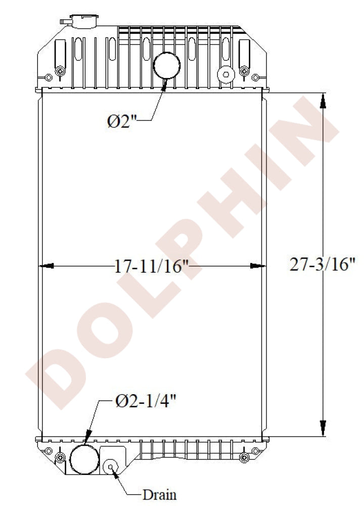 PERKINS Radiator - Perkins Caterpillar 4TA C4.4 C4.4XQ100 - 27 3/16’’ x 17 11/16’’ x 3 1/1’’ Radiator
