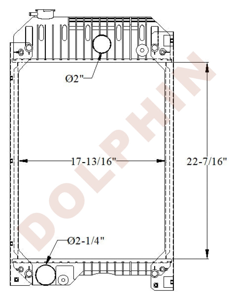 PERKINS Radiator - JCB Caterpillar XQP100 DE88E0 DE110E3 D80 D100 100440 10042 - 22 7/16’’ x 17 13/16’’ x 3 1/1’’