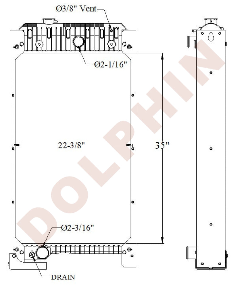 PERKINS Radiator 35 x 22 3/8’’ x 3 1/1’’ Radiator