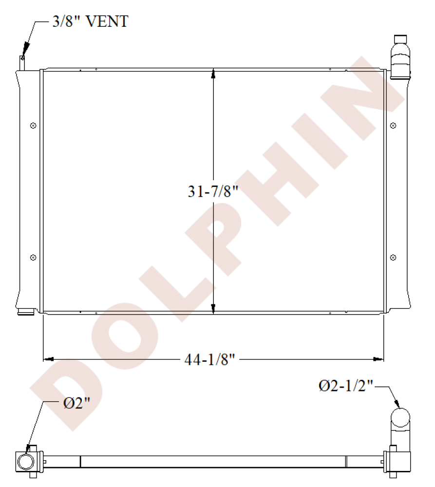 VOLVO Radiator - PENTA - 44-1/8’’ x 31-7/8’’ x 1-9/16’’ - Radiator