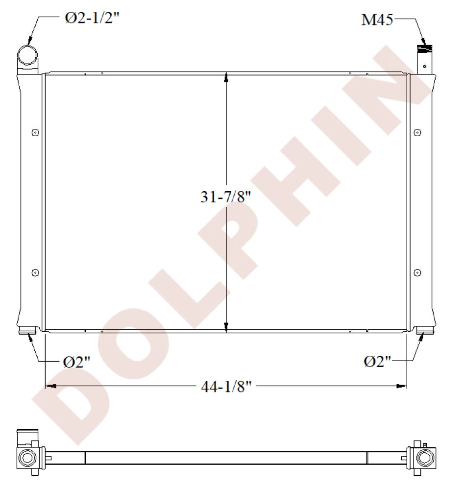 VOLVO Radiator - PENTA - 44-1/8’’ x 31-7/8’’ x 1-9/16’’ - Radiator