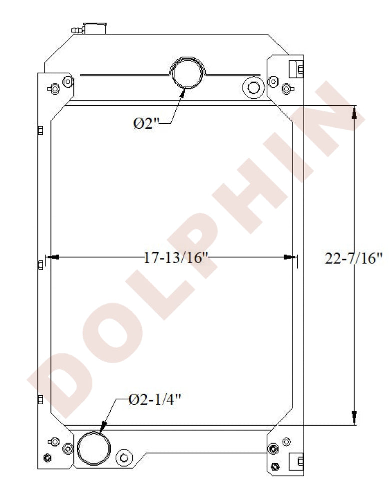 PERKINS Radiator - JCB Caterpillar XQP100 DE88E0 DE110E3 D80 D100 100440 10042 - 22 7/16’’ x 17 13/16’’ x 4’’ Radiator