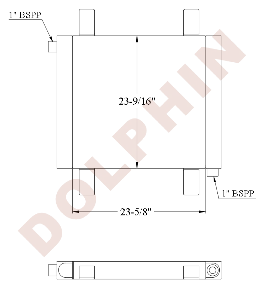 DETROIT Oil Cooler - 471T - 23-5/8’’ x 23-9/16’’ x 3-1/8’’ - Oil Cooler