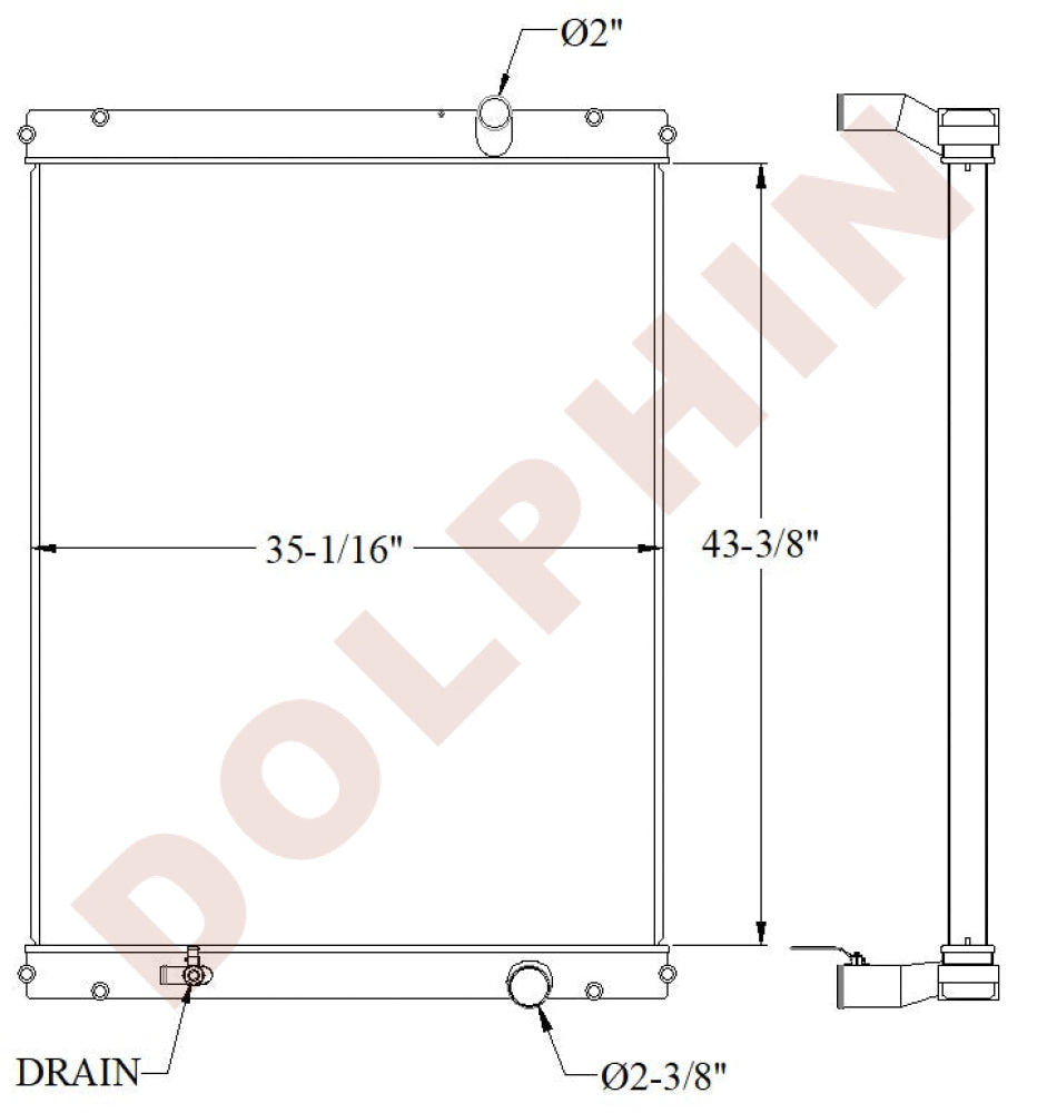 KIRLOSKAR Radiator - 43 3/8’’ x 35 1/16’’ x 2 1/8’’ - Radiator