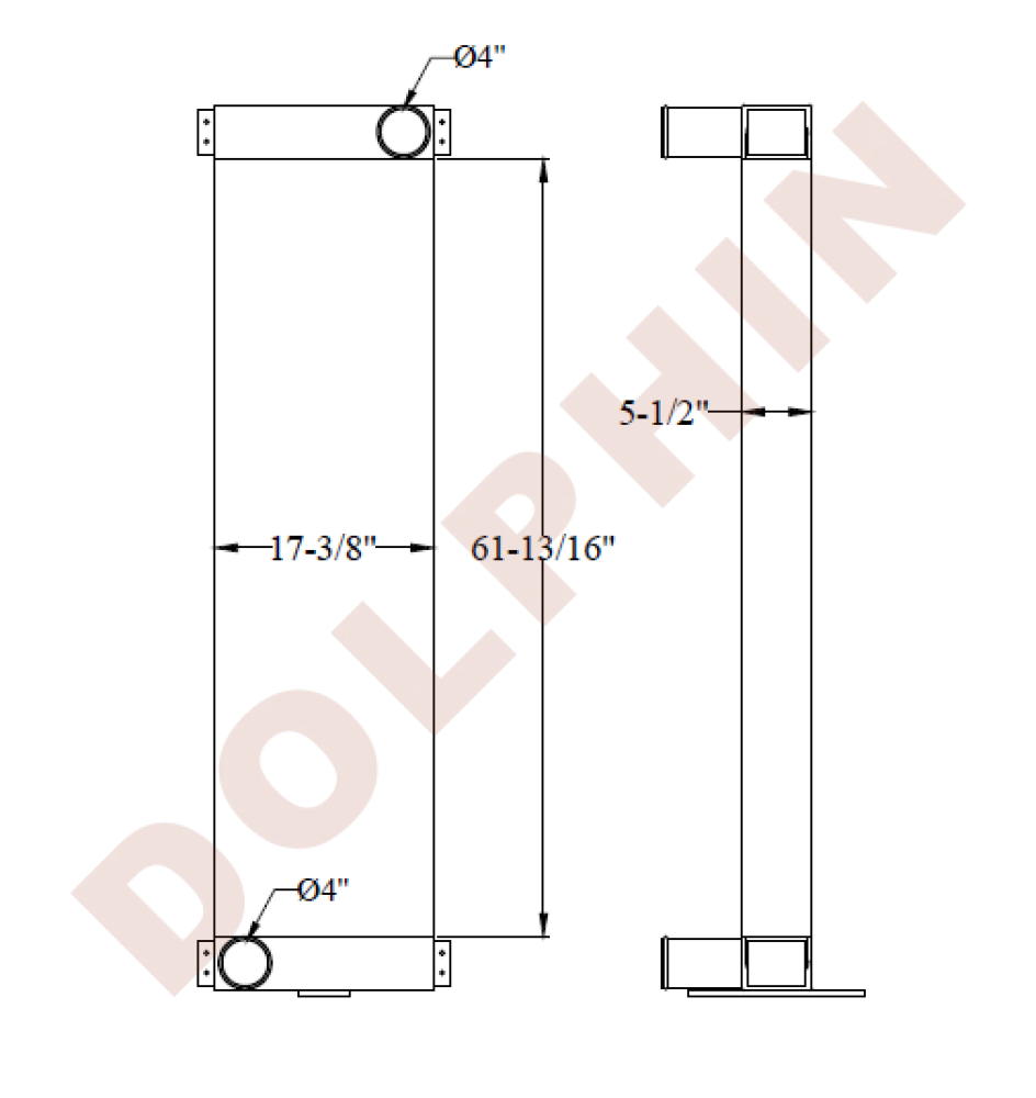 After Cooler 61-13/16 X 17-3/8 5-1/2’ Charge Air Cooler