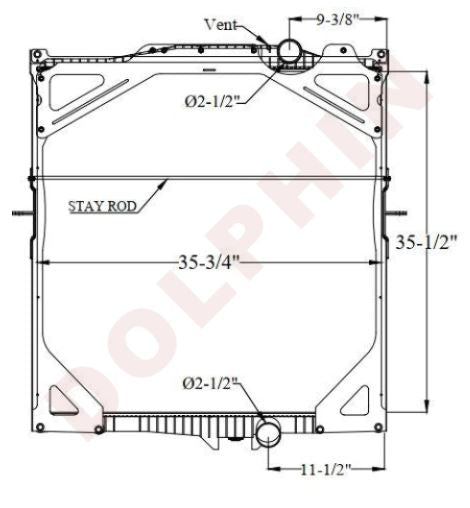 VOLVO RADIATOR (1996-2007) 35-1/2 x 35-3/4 x 2-1/8