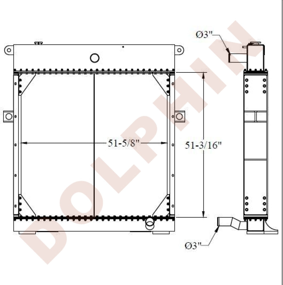 KOMATSU RADIATOR - 51-3/16 x 51-5/8 x 3