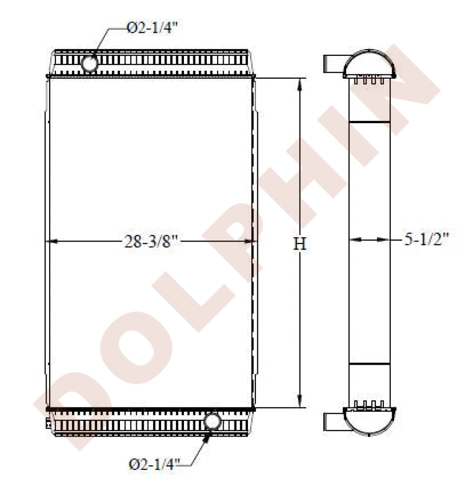Volvo Radiator - 44 X 28-3/8 5-1/2’’ Radiator