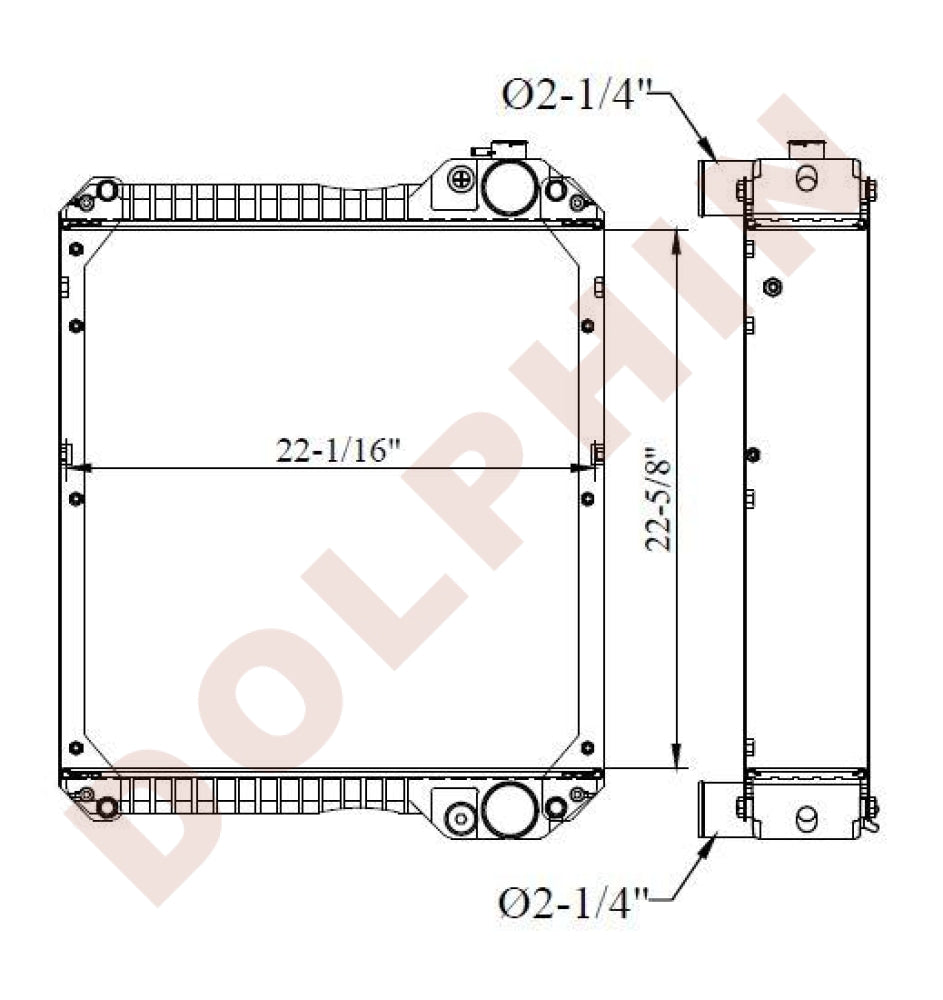 CASE RADIATOR - 22-5/8 x 22-1/16 x 4
