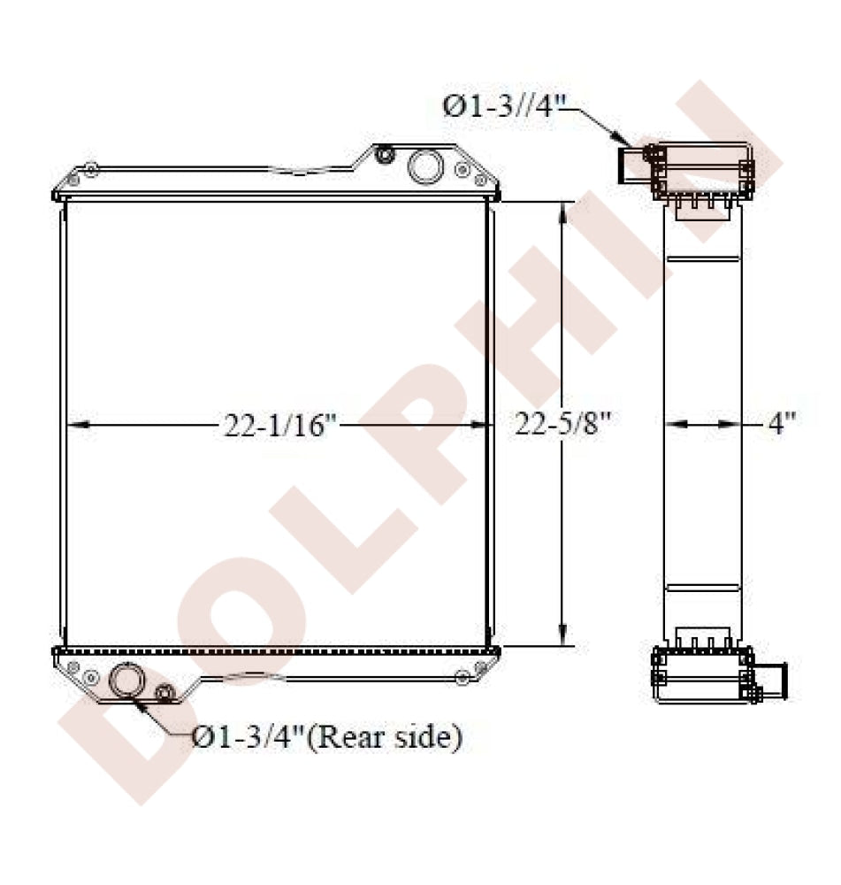 JCB RADIATOR - 22-5/8 x 22-1/16 x 4