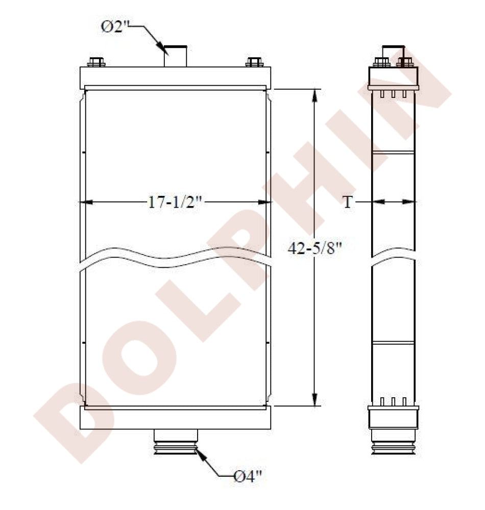 HITACHI RADIATOR - 42-5/8 x 17-1/2 x 4-7/16