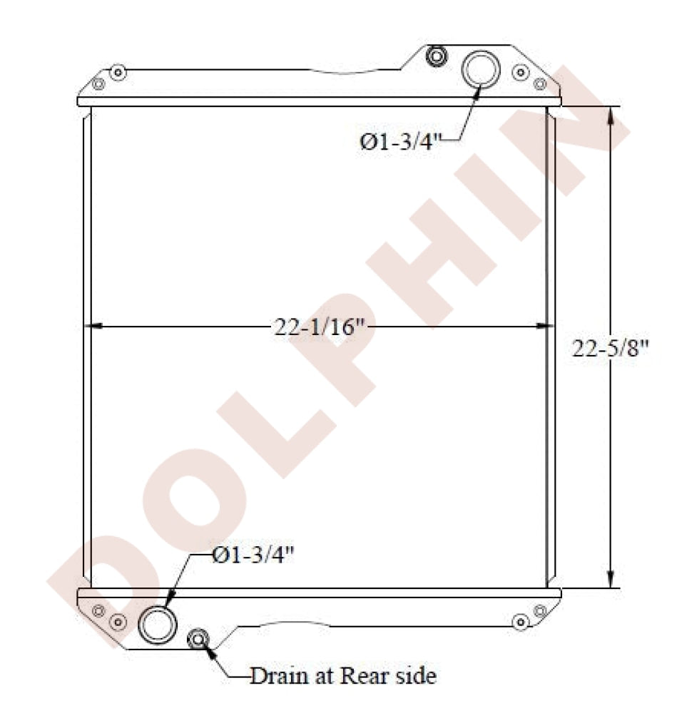 JCB RADIATOR - 22-5/8'' x 22-1/16'' x 4''