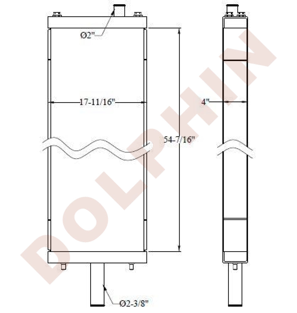 KOMATSU RADIATOR - Excavator PC2000-8 54-3/8’’ x 16-15/16’’ x 4’’ Radiator