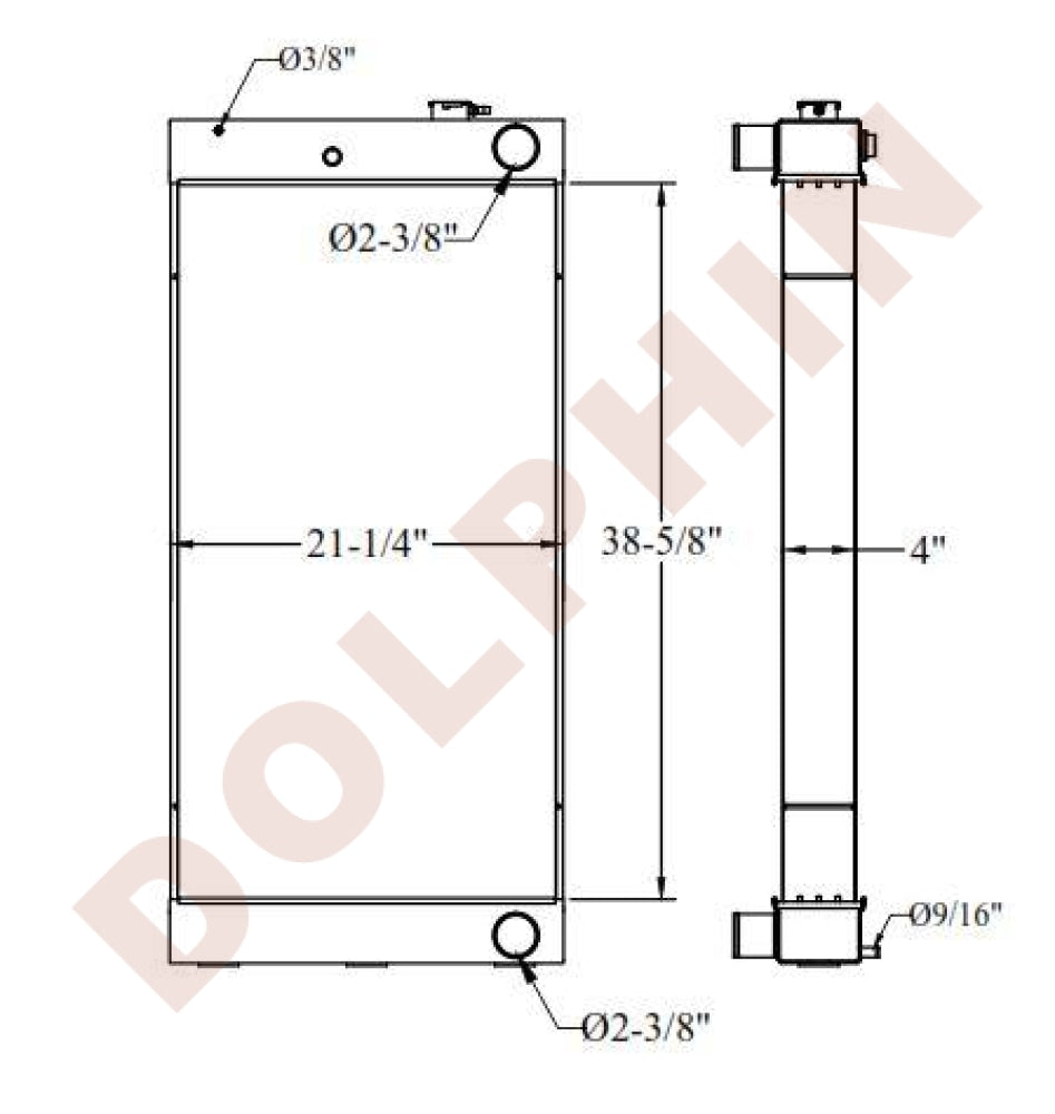 KOMATSU RADIATOR - 38-5/8 x 21-1/4 x 4