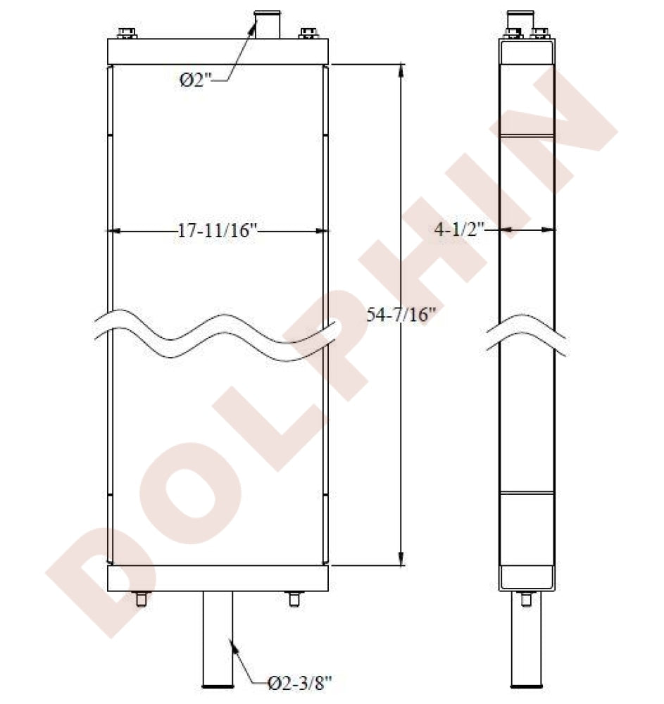 KOMATSU RADIATOR - Excavator PC2000-8, 54-7/16 x 17-11/16 x 4-1/2