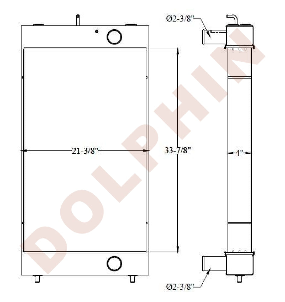 KOMATSU RADIATOR - 33-7/8 x 21-3/8 x 4