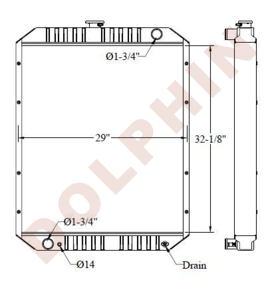KOMATSU RADIATOR - 32-1/8