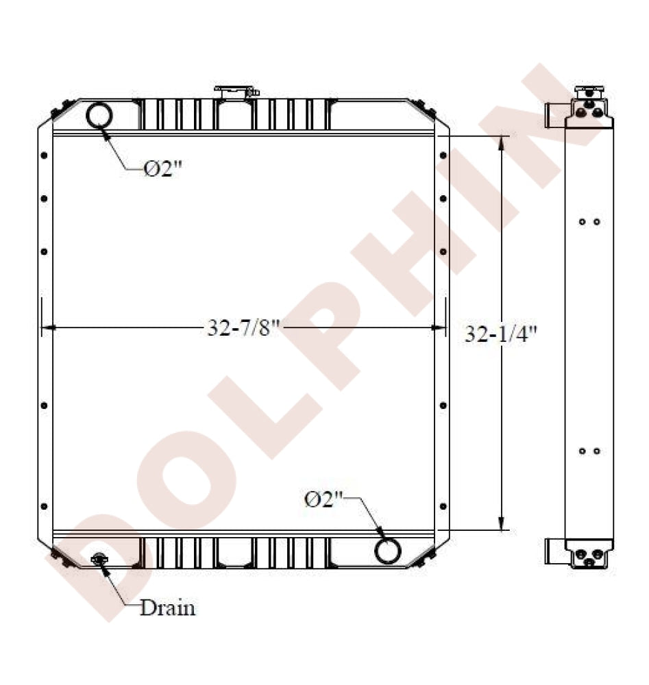CATERPILLAR RADIATOR - (Excavator 320C) 32-1/4 x 32-7/8 x 2-3/8