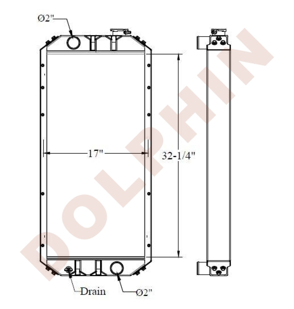 CATERPILLAR RADIATOR - (Excavator 320C) 32-1/4 x 17 x 2-3/8