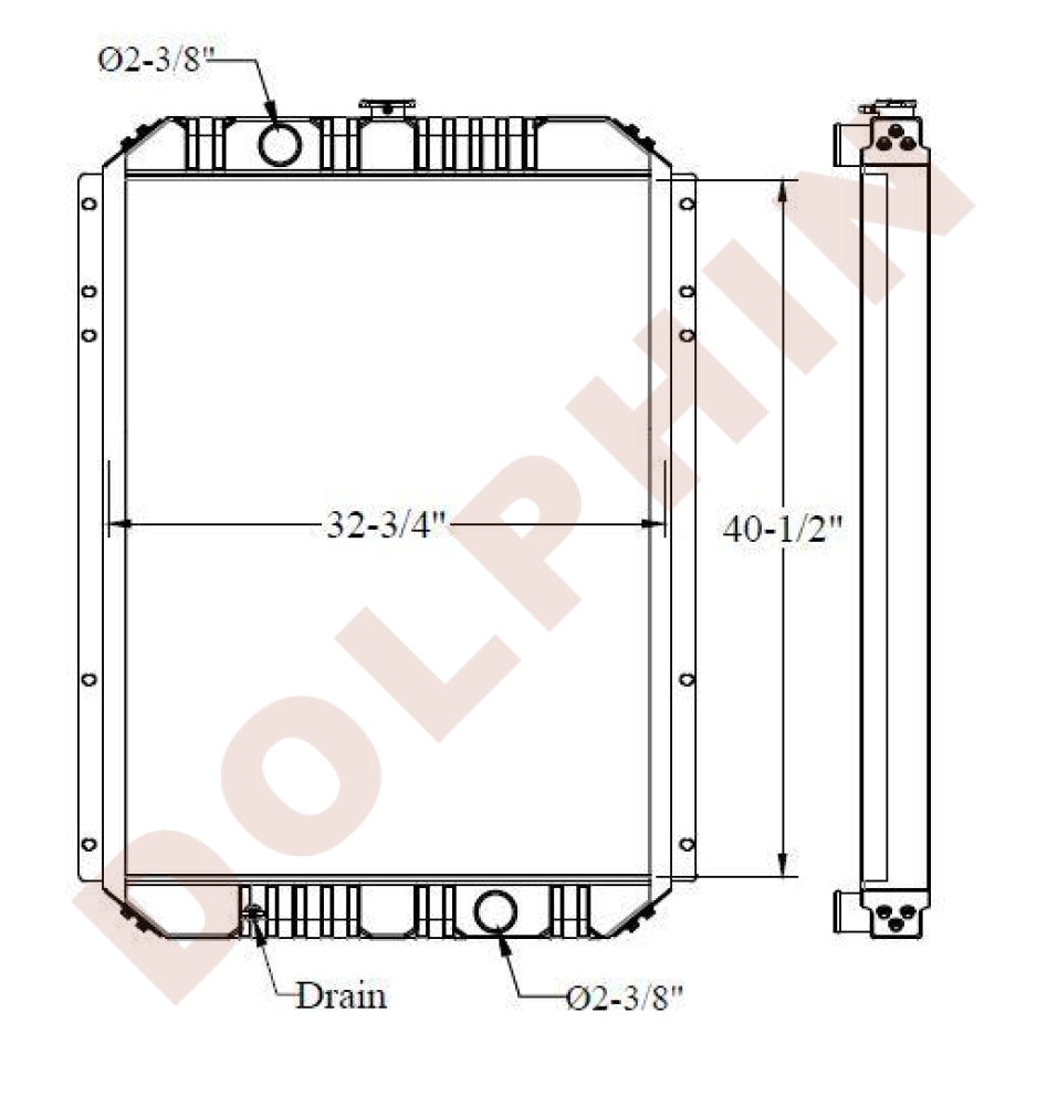 Komatsu Radiator - 40-1/2’ X 32-3/4’ 2-3/8’ Radiator
