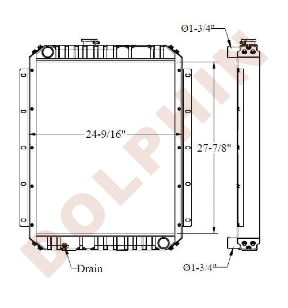 CATERPILLAR RADIATOR - (Excavator E200B) 27-7/8 x 24-9/16 x 2-3/8
