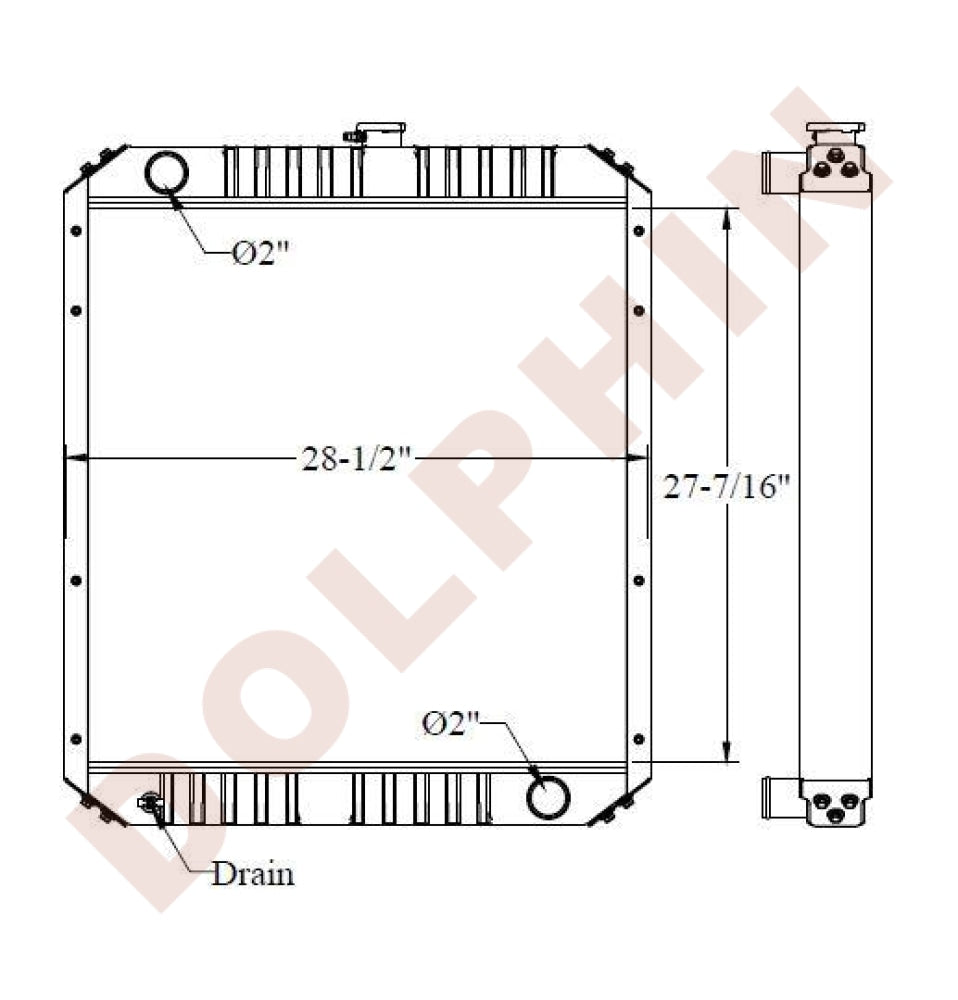 CATERPILLAR RADIATOR - 27-7/16	x 28-1/2 x 2-3/8