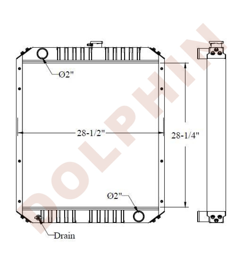 CATERPILLAR RADIATOR - (Excavator E320) 28-1/4 x 28-1/2 x 2-3/8