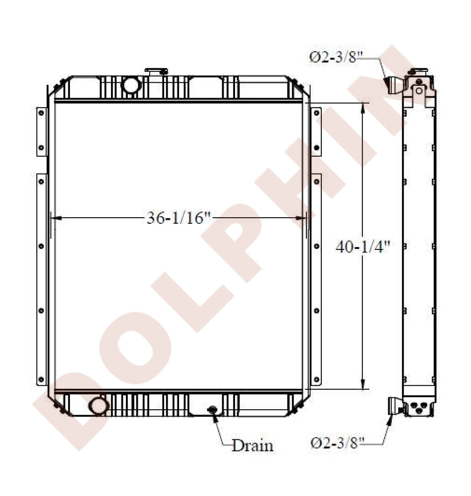 CATERPILLAR RADIATOR - 40-1/4 x 36-1/16 x 3-1/8