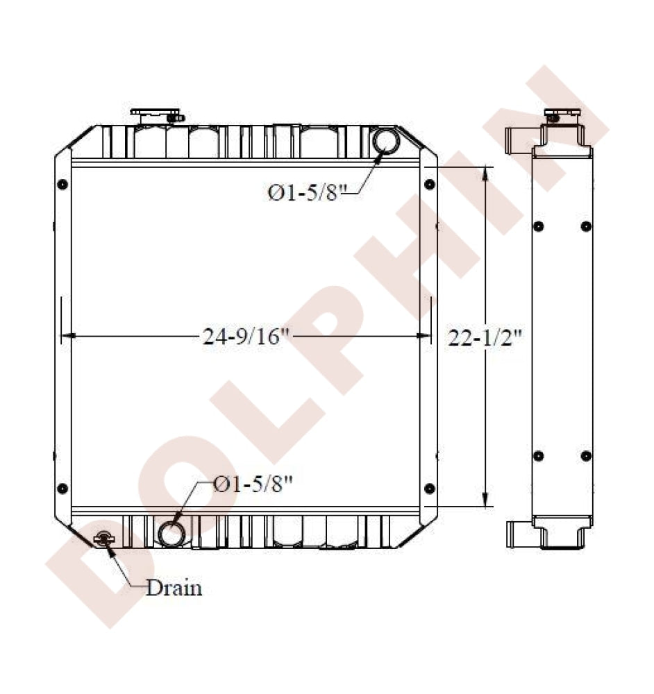 KOMATSU RADIATOR- 22-1/2 x 24-9/16 x 2-3/8