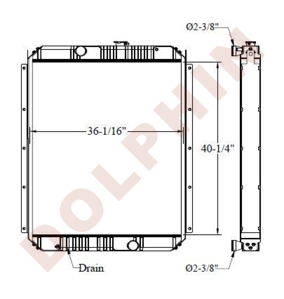 KOMATSU RADIATOR - 40-1/4 x 36-1/16 x 3-1/8