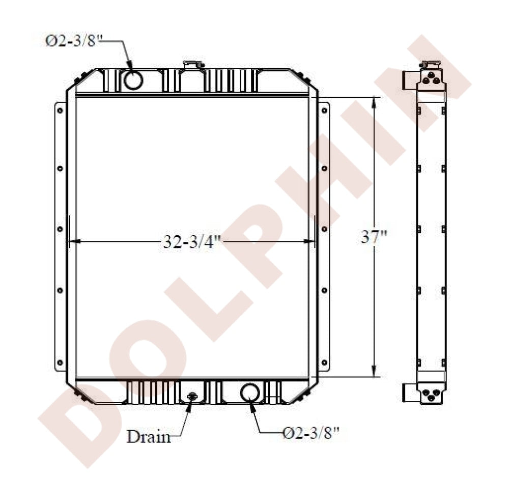 KOMATSU RADIATOR - 37 x 32-3/4 x 2-3/8
