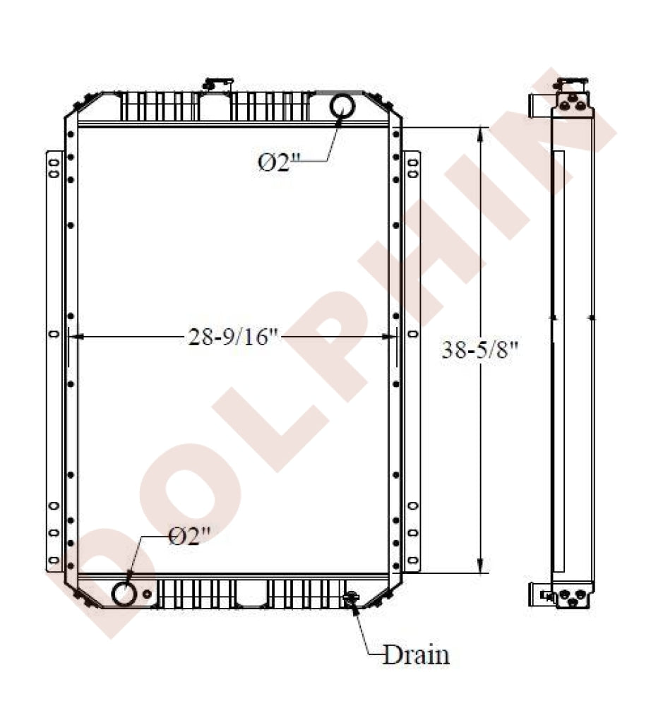 KOMATSU RADIATOR - 38-5/8 x 28-9/16 x 2-3/8