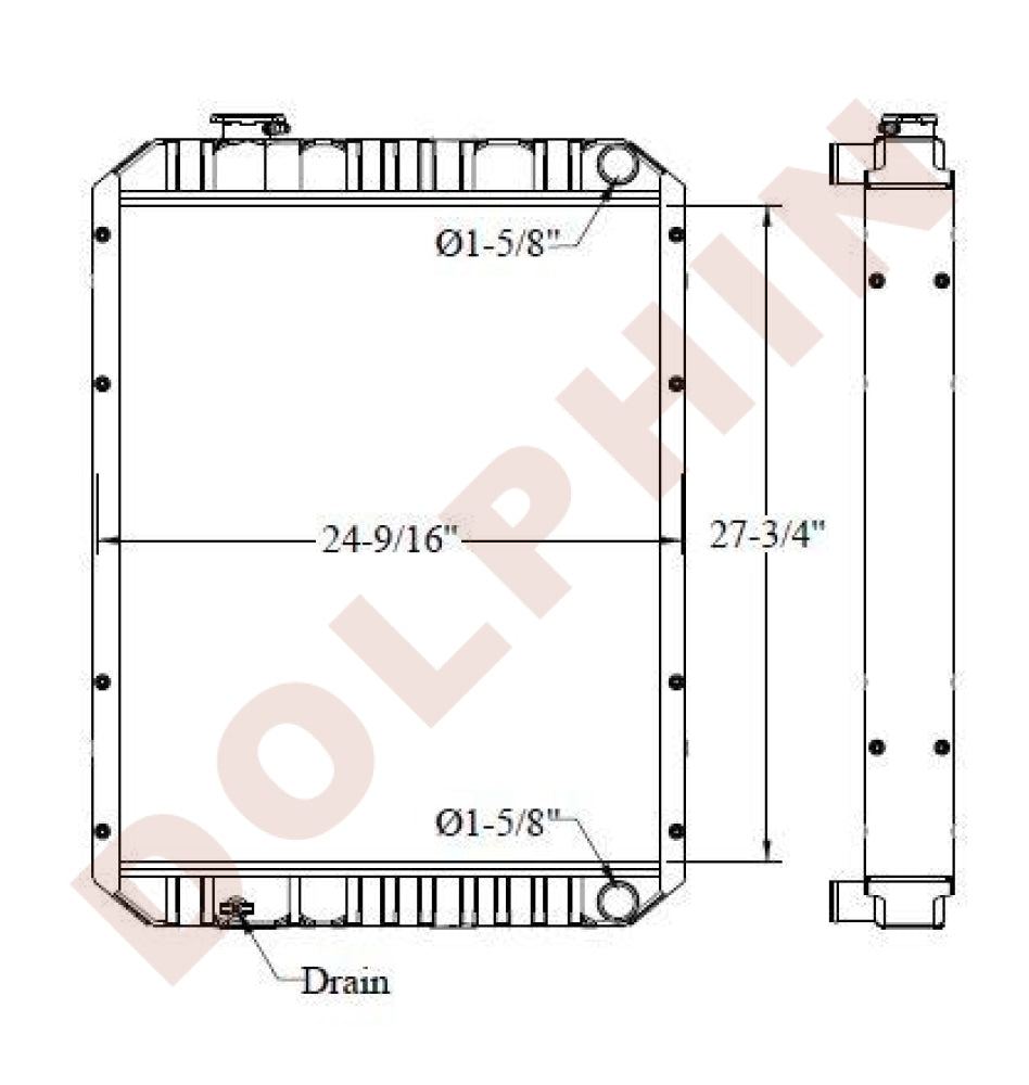 KOMATSU RADIATOR - 27-3/4 x 24-9/16 x 2-3/8