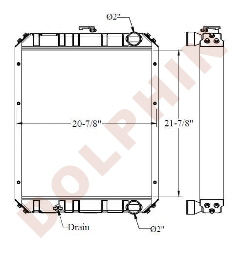 KOMATSU RADIATOR - 21-7/8 x 20-7/8 x 2-3/8