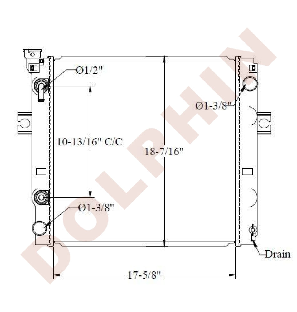 NISSAN FORKLIFT RADIATOR (K1F2 Series 3T) 17-5/8 x 18-7/16 x 2