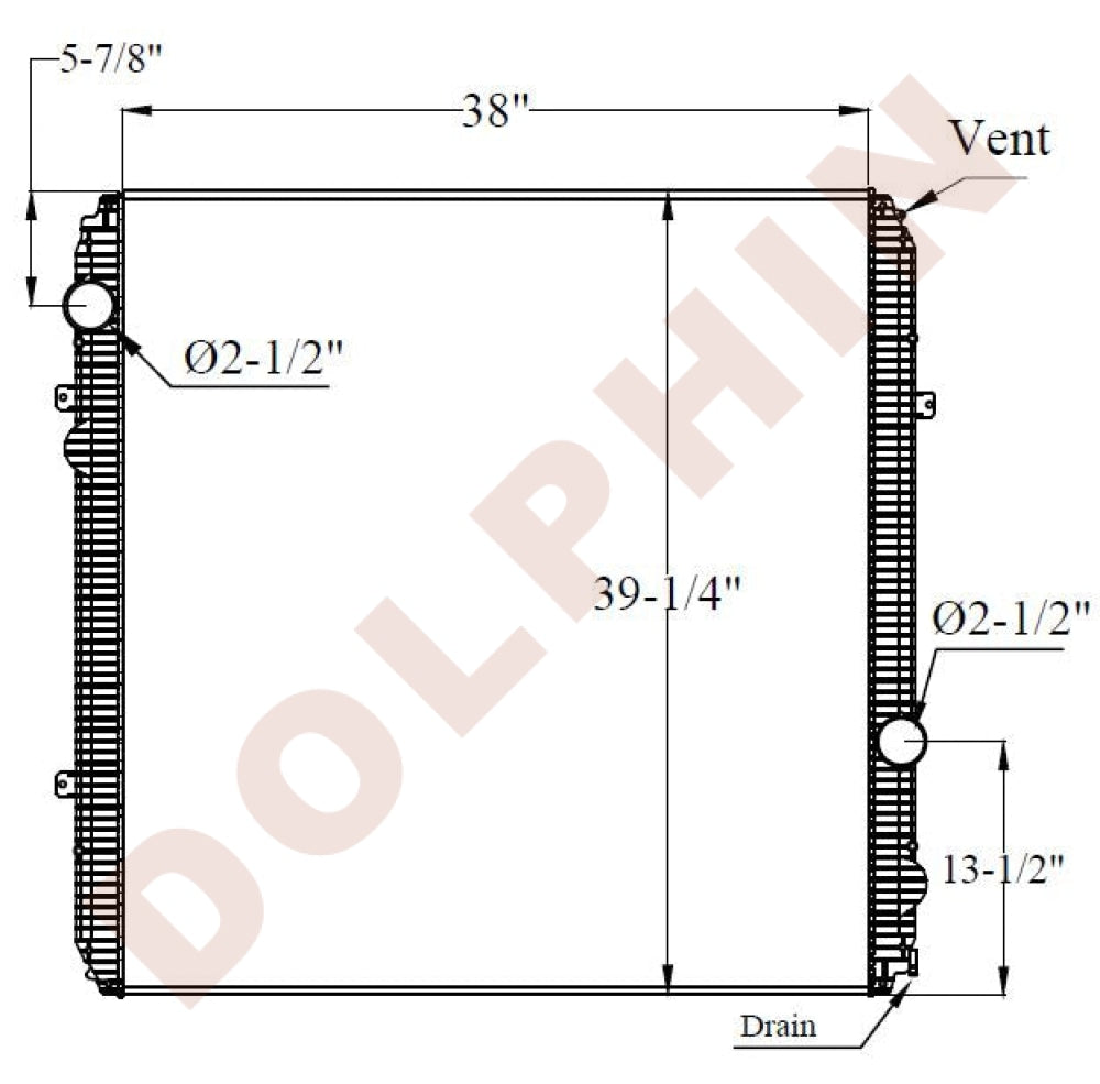 FREIGHTLINER RADIATOR - Class Coronado (2004-2011) 38 x 39-1/4 x 2-3/8