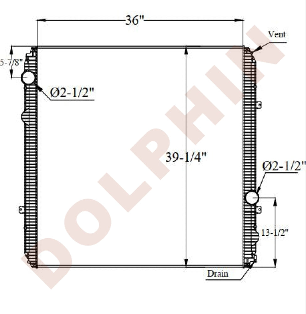 FREIGHTLINER RADIATOR - FLD120/132 (2003-2007) 36 x 39-1/4 x 2-3/8