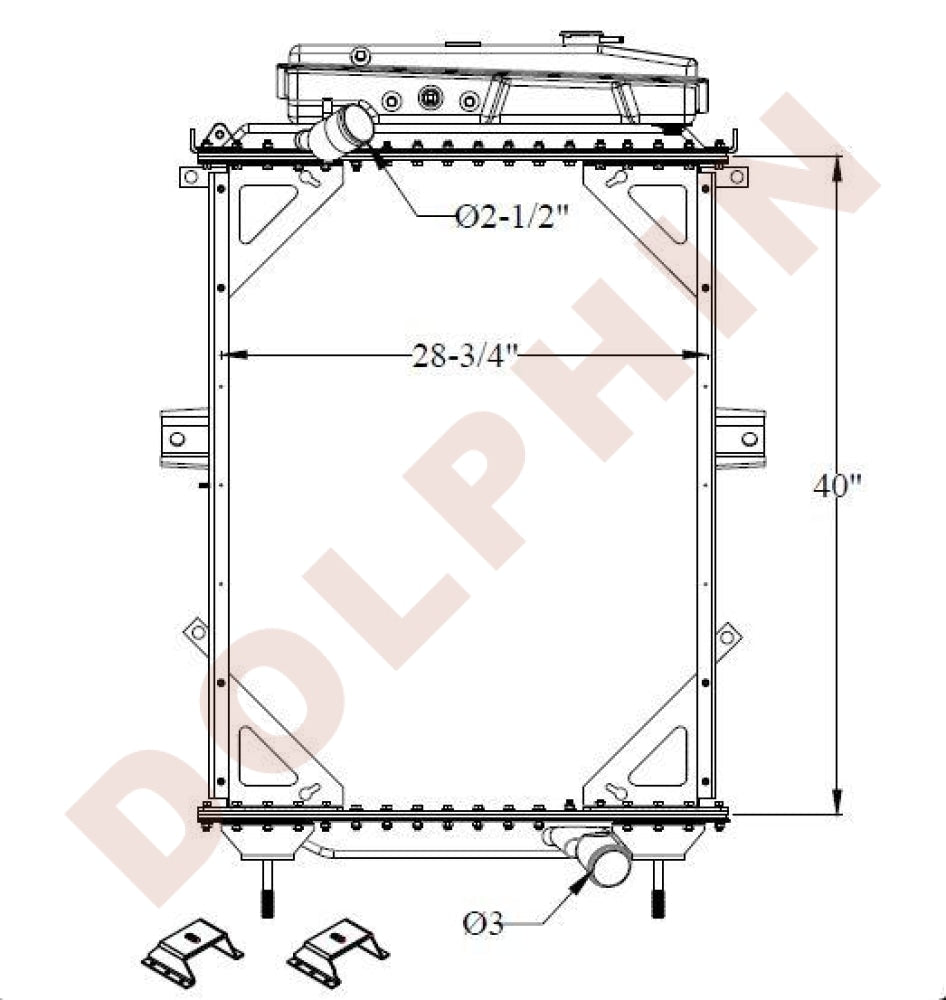 KENWORTH RADIATOR - T300 (1982-2010) 40'' x 28-3/4'' x 2-3/8''