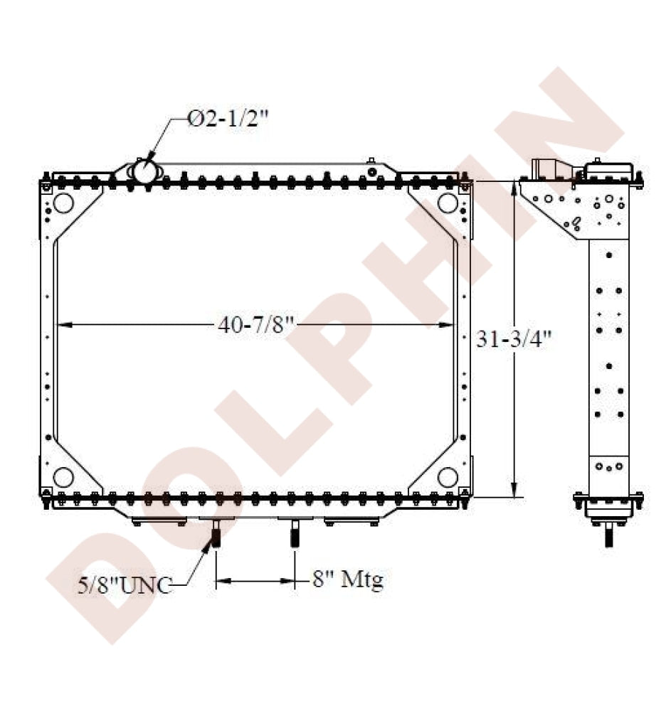 VOLVO RADIATOR - WIA64T, Autocar (1990-1997) 31-3/4 x 40-7/8 x 2-3/8
