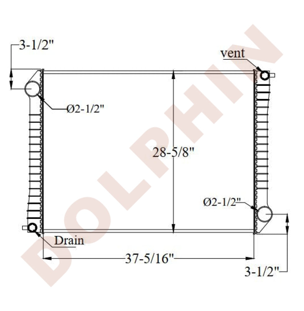 FORD RADIATOR - LN, LTL, CL Series (1988-1998) 37-5/16 x 28-5/8 x 1-3/4