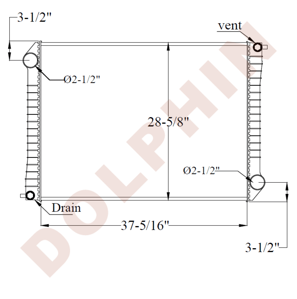 FORD RADIATOR - LTL, CL Series (1988-1998) 37-3/8 x 28-5/8 x 2-3/8