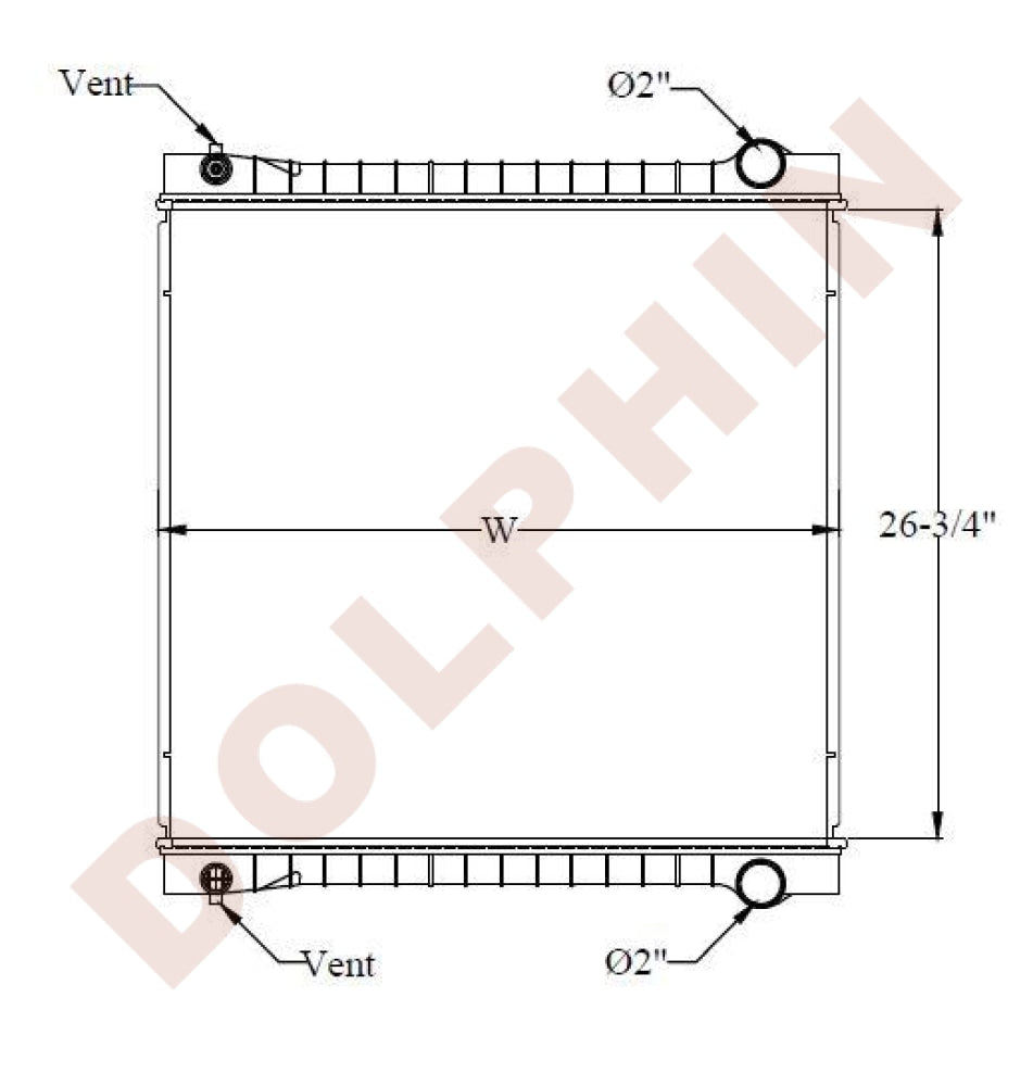 FORD RADIATOR - B500, B600 (1990-1995) 26-3/4'' x 28-7/8'' x 1-7/8''