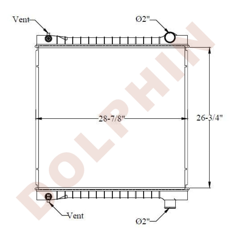 FORD RADIATOR - F900 (1990-1995)26-3/4 x 28-7/8 x 1-3/4