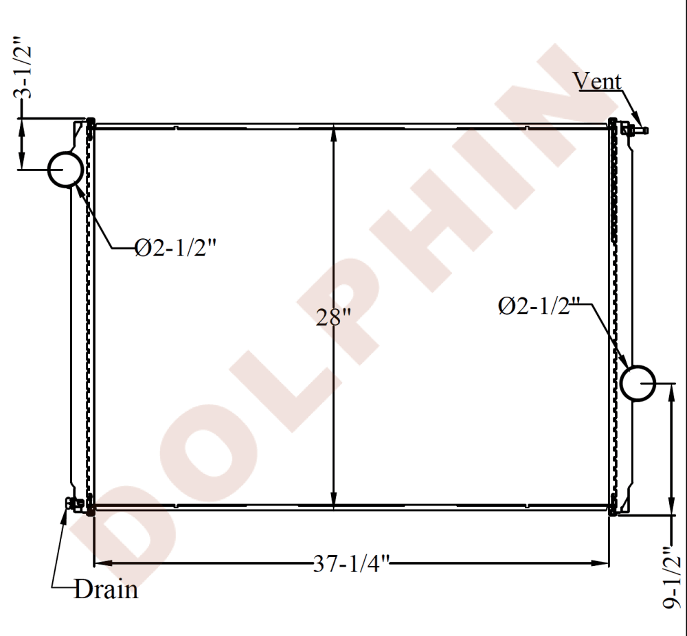 FORD RADIATOR - LT8501, A/L9500 Series (1997-1998) 37-1/4'' x 28'' x 2-1/8''