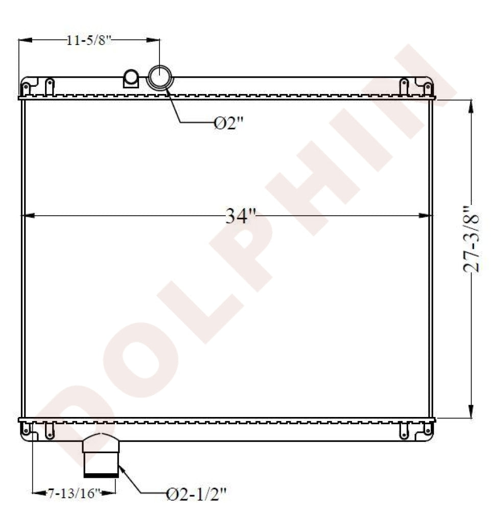 MACK RADIATOR - RD600, RD688S (1994-2008) 27-3/8 x 34 x 1-3/4