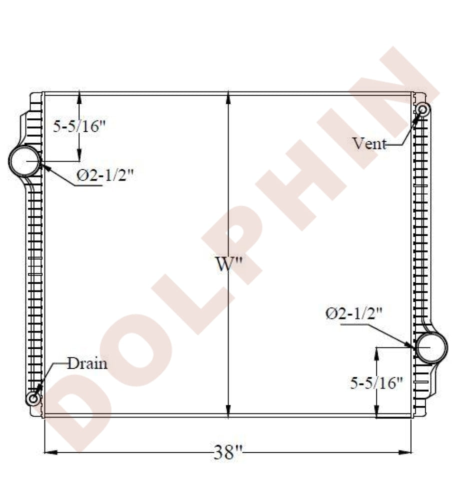 WESTERN STAR RADIATOR - 4900, 4900SA (1998-2007) 38 x 34-3/4 x 2-3/8