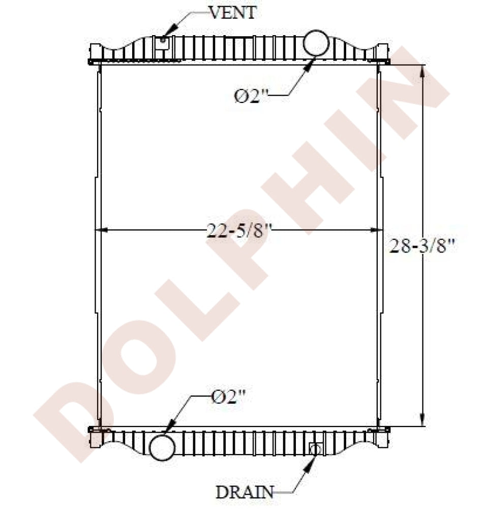 MACK RADIATOR - MIDLINER M210 (1996) 28-3/8 x 22-5/8 x 1-7/8